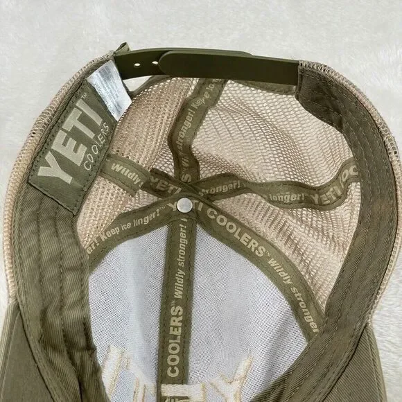 Yeti Coolers Hat Adult Adjustable Snapback Beige Distressed Hiking Camping * - Picture 7 of 7